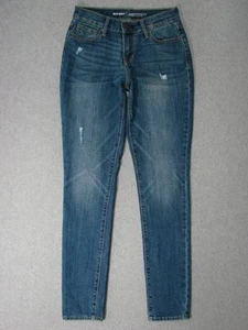 TI13428 **OLD NAVY** MID-RISE CURVY SKINNY WOMENS JEANS sz0R DISTRESSED! - Picture 1 of 5
