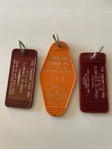 Lotto etichette vintage Carolina Lodge #V Yemassee SC Swamp Fox Inn camera portachiavi hotel - Foto 1 di 6