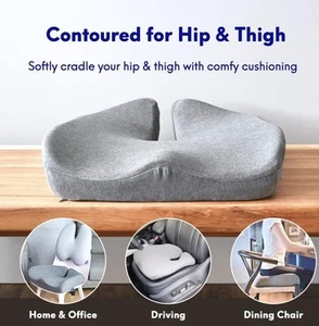 JZHAN Memory Foam Seat Cushion - Gray - Picture 1 of 4