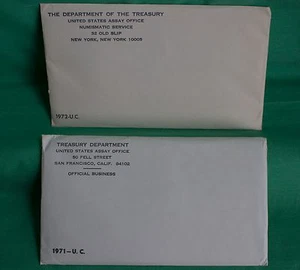 1971 and 1972 P and D US Mint Uncirculated 11 Coin BU Sets with Envelope TWO Pcs - Picture 1 of 5