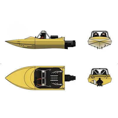 1:10 Brushless RC Jet Boat 390mm 15" Kit M-JET-35 Mini Pump Newi0jF - Image 1 of 4