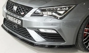 Seat Leon FR & Cupra (2017-on) RIEGER Front Spoiler Splitter - Gloss Black - Picture 1 of 3