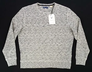 Suéter Tejido Levi's Made & Crafted Para Hombre M Gris Geo Cuello Redondo Nueva con Etiquetas - Imagen 1 de 12