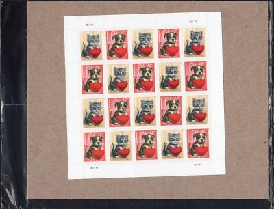 Scott #5746a (5745-46) Love Puppy & Kitten Sheet of 20 Forever Stamps - Sealed - Image 1 of 2