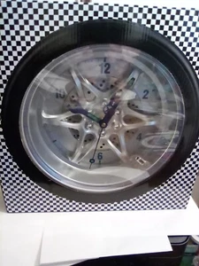 Tire Rim Gear Clock Wall Mountable Large View Numbers FREE SHIPPING - Picture 1 of 4