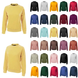 MixMatchy Soft and Comfy Basic Pullover Crewneck Fleece Sweatshirt - Picture 1 of 46