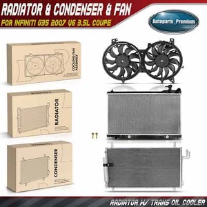 3x Radiator & AC Condenser & Cooling Fan Kit for Infiniti G35 2007 V6 3.5L Coupe - Picture 1 of 9