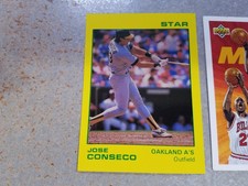 Jose Canseco Oakland A's 1990 Star Company Yellow Blank Back Oversize Oddball
