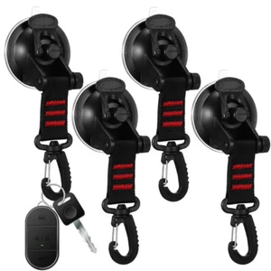 4 Pcs Heavy Duty Suction Cups Rotating Hook Car Awning Camping Window Hooks - Picture 1 of 11
