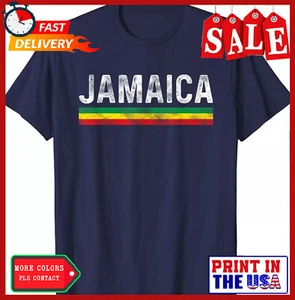 Jamaica Colors Jamaican Flag Souvenir Cool Gift Unisex T-Shirt - Picture 1 of 6