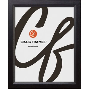 Economy Black, .84 Inch Wide Simple Hardwood Picture Frame, 15" Sizes - Picture 1 of 10