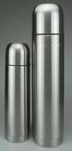 Pair of Arcosteel Stainless Steel Bullet Hot or Cold Vacuum Flasks QH8 - Picture 1 of 7