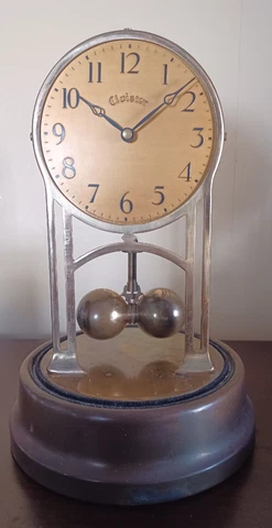 WORKING Tiffany CLOISTER ELECTROMAGNET clock  ( TIFFANY never wind ) Glass Dome Cover