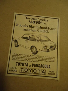 Toyota Corolla 1971 newsprint ad - Picture 1 of 1