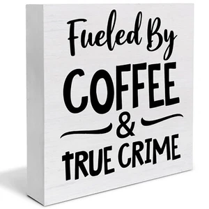 Coffee Decor True Crime Gifts for Women Men Funny Kitchen Decorations Home Of... - Picture 1 of 7