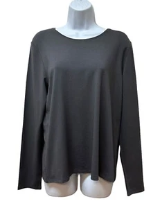 Eileen Fisher Rayon Stretch Long Sleeve Crew Neck Shirt Size L NEW - Picture 1 of 8
