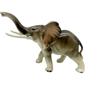 Vintage Ceramic Elephant Figurine Trunk Up Good Luck Home Decor Statue Japan - Picture 1 of 7
