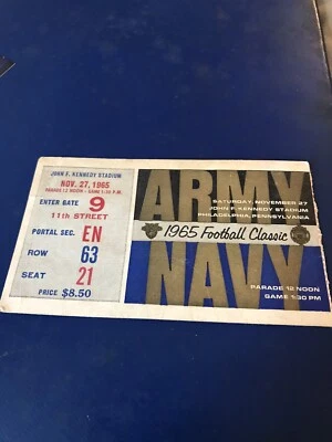Army Navy Game Ticket Stub November 27, 1965 @ JFK Stadium in Philadelphia - Image 1 of 3