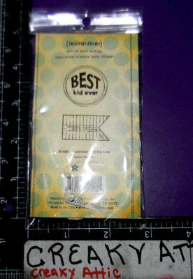 BEST KID EVER PENNANT CIRCLE 2 CLING RUBBER STAMPS UNITY STAMP COMPANY IB466 - Image 1 of 2