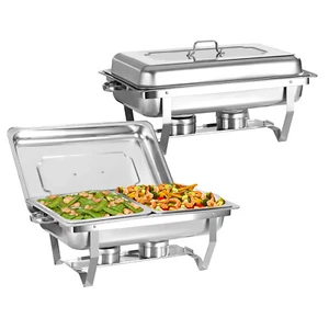 Chafing Dish Set with Foldable Frame 9QT, Food Grade Stainless Steel Food Warmer - Picture 1 of 7
