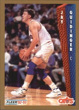 1992-93 Fleer Cleveland Cavaliers Basketball Card #318 Jay Guidinger Rookie