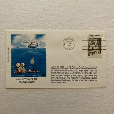 Project Skylab Splashdown Commemorative Cover 6-22-73 Philgraf Cachet - Image 1 of 4