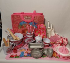 Huge Strawberry Shortcake Tea Party /Baking Set - Kitchen Items & Bag