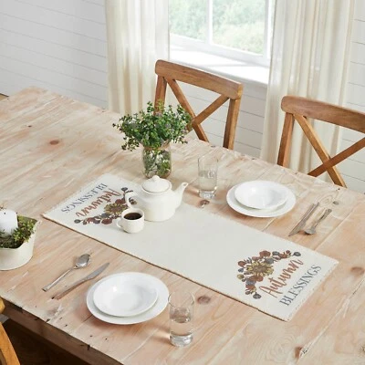 Bountifall Otoño Bendiciones Corredor 12x36 Otoño Acción de Gracias Crema Ámbar Marrón Foto 1 de 4