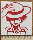 Autocollant décalcomanie vinyle rouge chapeau de paille unique pièce singe D. Luffy logo pirates