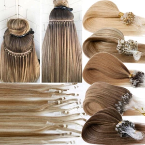 Extensiones de cabello humano Remy 100 % reales gruesas de 1 G/S preunidas - Imagen 1 de 31