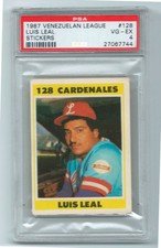 1987 Venezuelan League Sticker LUIS LEAL  # 128 HIGHEST GRADED CARD !