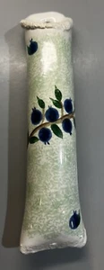 Pushaw Pond Pottery Wall Pocket Vase Willow Winds Blueberries 7” - Picture 1 of 4