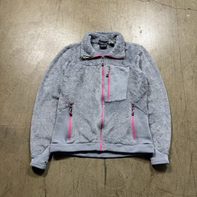 Chaqueta para mujer Mountain Hard Wear polar gris rosa con cremallera talla mediana exterior Foto 1 de 4