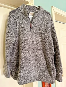 Soft Weatherproof Vintage Sherpa Pullover XXL Half Zip Jacket Granite Gray - Picture 1 of 8