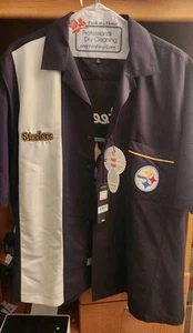 NFL Pittsburgh Steelers Short Sleeve Button Up Bowling Shirt 3XL NWT - Picture 1 of 9