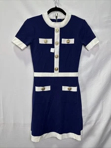 Alexia Admor Mini Abito Beatrix Blu Taglia XS con Fori - Foto 1 di 6