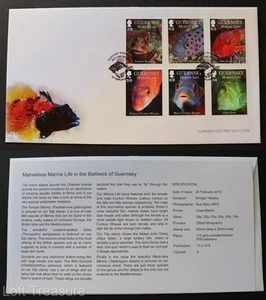 Guernsey Stamps: "Marvelous Marine Life" First Day Cover 2013 - Picture 1 of 3