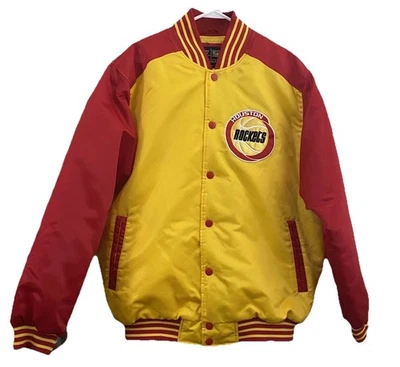 Chaqueta de satén de los Houston Rockets. G-III Deportes Carl Banks. Logo bordado. Talla Med Foto 1 de 4