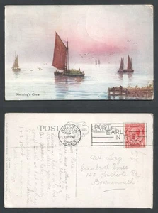 1922 KGV Post Early Slogan Bristol Postmark on Morning Glow Postcard - Imagen 1 de 3