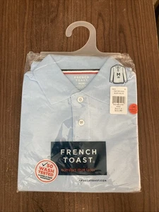 French Toast Boys Size M Long sleeve Collared Blue Polo Shirt Uniform - Picture 1 of 6