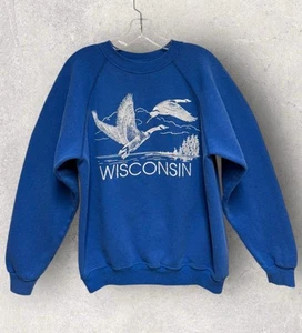 Vintage 80’s Wisconsin Flying Geese Crewneck Sweatshirt XL 23.5”x26” - Picture 1 of 5