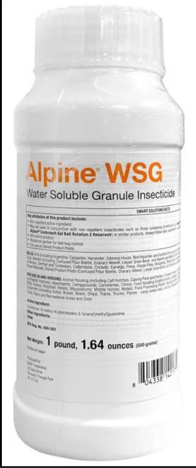 Insecticida gránulo soluble en agua Alpine WSG 500 g control de cucarachas hormigas pulgas chinches Foto 1 de 1