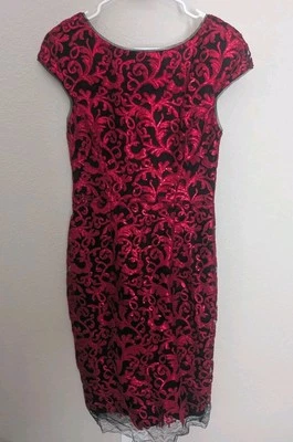 Antonio Melani Red Sequin Florall Sheath Formal  Sexy Elegant Dress Sz 4 NWT New - Image 1 of 4
