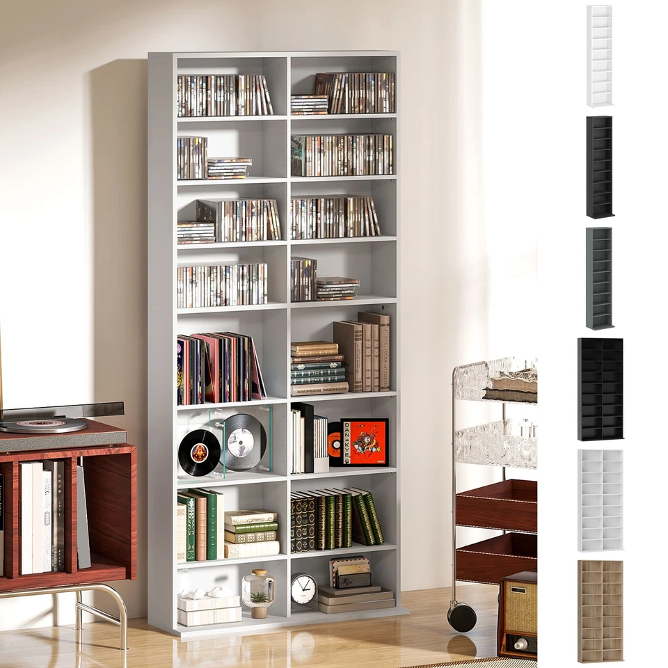 CD/DVD Storage Unit Media Storage Tower with Adjustable Shelves - Image 1 of 1