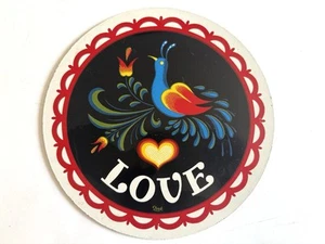 VTG Jacob Zook Pennsylvania Dutch Hex Sign Plaque 7.5” Love - Picture 1 of 3