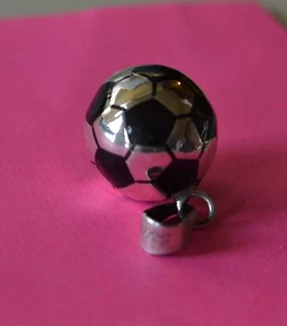 STERLINGSILBER schwarzer Fußball Anhänger .925 NEU - Bild 1 von 3