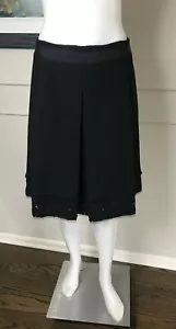 Falda para mujer Elie Tahari negra 100 % lana virgen cuentas ~ talla 6 ~ HERMOSA ~ - Imagen 1 de 10