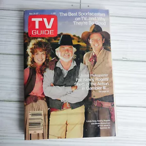 TV Guide Vtg Nov 1987 Magazine Kenny Rogers The Gambler III - No Label Vintage - Picture 1 of 8