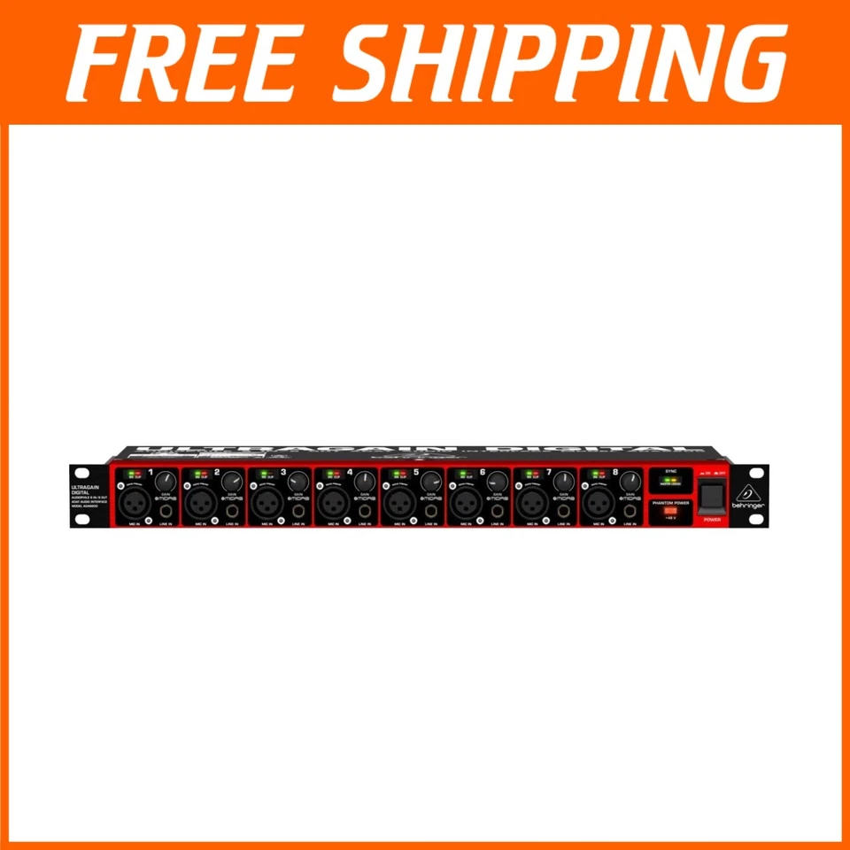 Versatile 8-Channel Microphone Preamp with Wired Connectivity and High Fidelity - Image 1 of 3