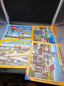 4 Ravensburger Tray Puzzle ~ Things that fly-Airport-Castle Life-Airport - Picture 1 of 13